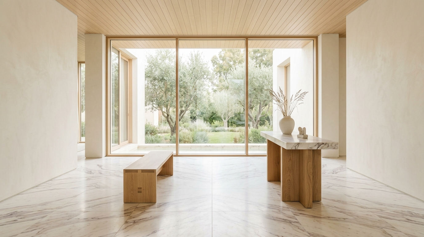 Expansive sunlit living room sanctuary by Atelier Vantara